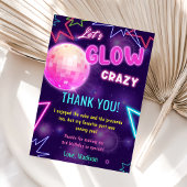 Glow Neon Lights Verjaardagsfeest Dankjewel Card Kaart