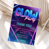 Glow Neon Lights Verjaardagsfeest Dankjewel Card Kaart