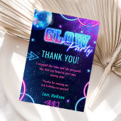 Glow Neon Lights Verjaardagsfeest Dankjewel Card Kaart