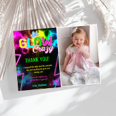 Glow Neon Lights Verjaardagsfeest Dankjewel Card Kaart