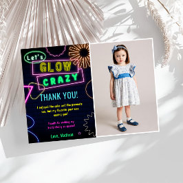 Glow Neon Lights Verjaardagsfeest Dankjewel Card Kaart