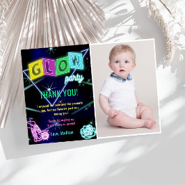 Glow Neon Lights Verjaardagsfeest Dankjewel Card Kaart