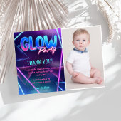 Glow Neon Lights Verjaardagsfeest Dankjewel Card Kaart