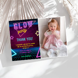 Glow Neon Lights Verjaardagsfeest Dankjewel Card Kaart