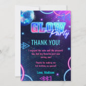 Glow Neon Lights Verjaardagsfeest Dankjewel Card Kaart (Voorkant)