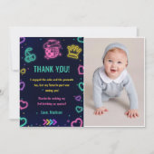 Glow Neon Lights Verjaardagsfeest Kaart (Voorkant)