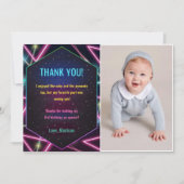 Glow Neon Lights Verjaardagsfeest Kaart (Voorkant)