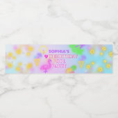 Glow Neon Tropisch Zwembad Party zwemverjaardag Waterfles Etiket (Enkel label)