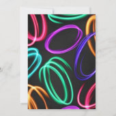 Glow Neon uitnodiging voor verjaardagsfeestje (Achterkant)