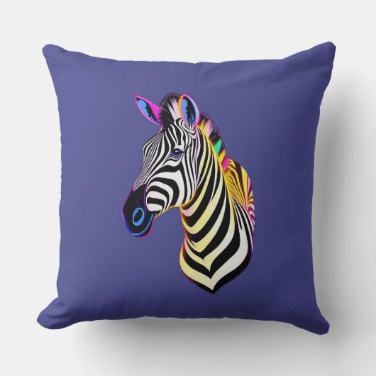 Glow Neon Zebra Kussen (Voorkant)