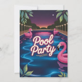 Glow Night Pool Party Verjaardag Kaart (Achterkant)