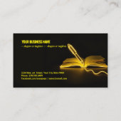 Glow of Knowledge: Pen and Book in the Dark Visitekaartje (Achterkant)