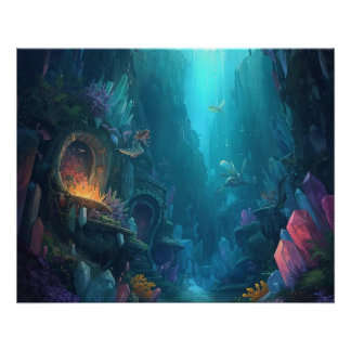 Glow of the Forgotten Depths Perfect Poster