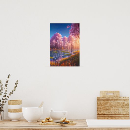 Glow of the Sunset in Azure Charm Poster (Keuken)