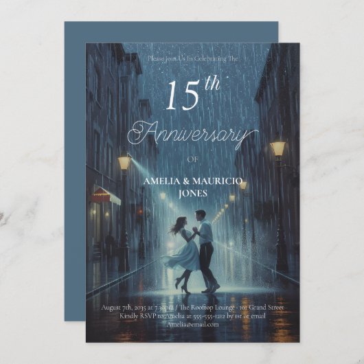 Glow of Us huwelijksverjaardag uitnodiging (Voorkant / Achterkant)