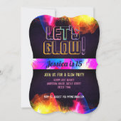 GLOW PARTIJ - 15e verjaardag Quinceanera NEON Ligh Kaart (Voorkant)