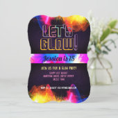 GLOW PARTIJ - 15e verjaardag Quinceanera NEON Ligh Kaart (Staand voorkant)