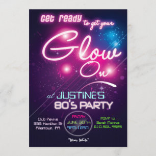Glow Party 80s Uitnodiging