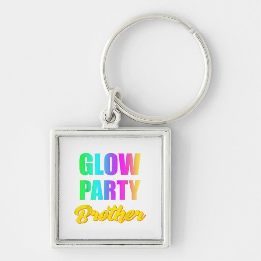 Glow Party Brother Retro 80s Birthday Gift Sleutelhanger (Voorkant)