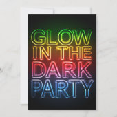 GLOW PARTY Glow in het donkere verjaardagsfeest Kaart (Voorkant)