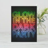 GLOW PARTY Glow in het donkere verjaardagsfeest Kaart (Staand voorkant)