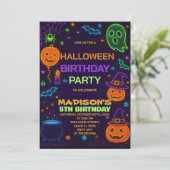 Glow Party Halloween Verjaardag Uitnodiging (Staand voorkant)