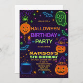 Glow Party Halloween Verjaardag Uitnodiging (Voorkant / Achterkant)