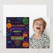 Glow Party Halloween Verjaardag Uitnodiging (Voorkant / Achterkant)