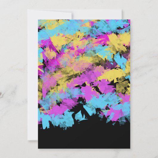 Glow Party Neon Art Birthday Abstract Kaart (Achterkant)