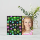 Glow Party Neon Glow In Het Donkere Verjaardagsfee Kaart (Staand voorkant)