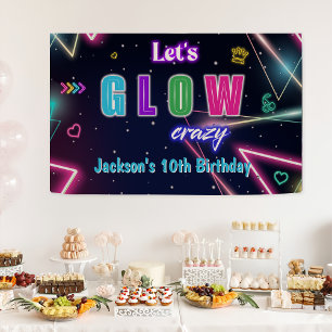 Glow Party Neon Kleurrijk Verjaardagsfeest Spandoek