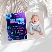 Glow Party Neon Kleurrijke Verjaardagsfeest Foto Kaart