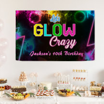 Glow Party Neon Kleurrijke Verjaardagsfeestbanner