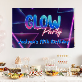 Glow Party Neon Kleurrijke Verjaardagsfeestbanner Spandoek