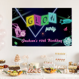 Glow Party Neon Kleurrijke Verjaardagsfeestbanner Spandoek