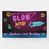 Glow Party Neon Kleurrijke Verjaardagsfeestbanner Spandoek (Horizontaal)