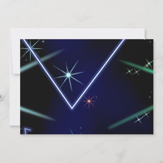 Glow Party Neon Kleurrijke Verjaardagsfeestje Uitn Kaart (Achterkant)