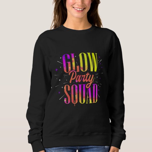Glow Party Squad Colorful Retro Party Wear Trui (Voorkant)