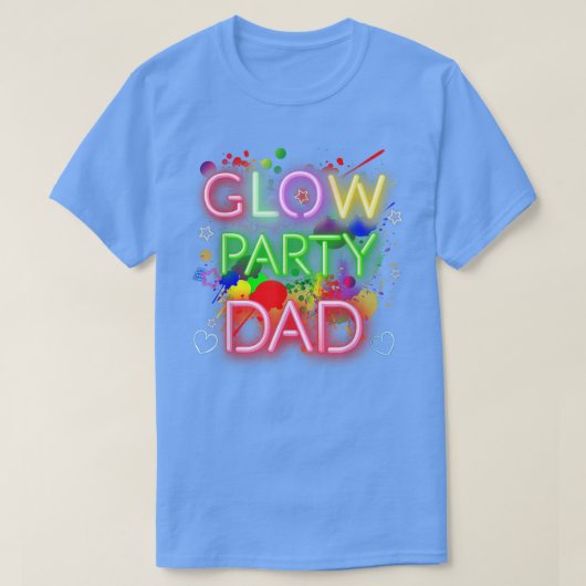 Glow Party Squad Dad Paint Splatter Glow Party Mat T-shirt (Design voorkant)