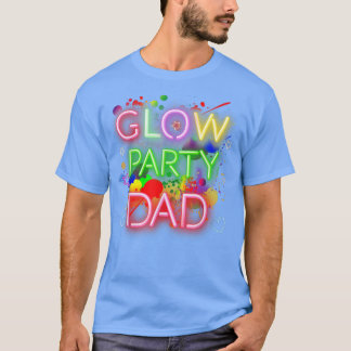 Glow Party Squad Dad Paint Splatter Glow Party Mat T-shirt