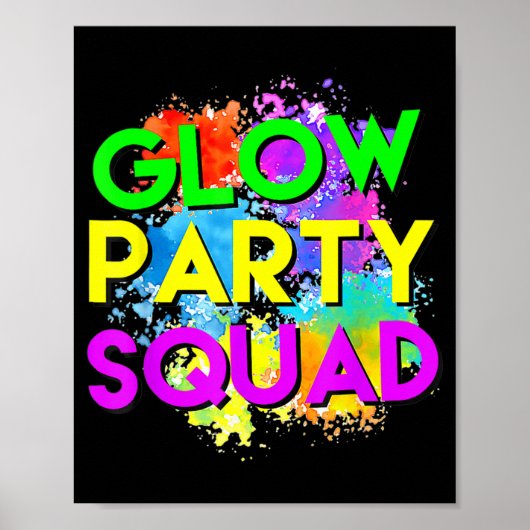 Glow Party Squad Halloween Costume for Women Manne Poster (Voorkant)