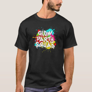 Glow Party Squad Kleurrijk Verfspat Effect Pa T-shirt