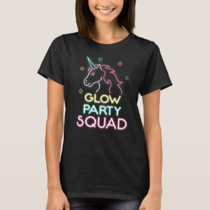 Glow Party Squad Laten we Glow Crazy Eenhoorn T-shirt
