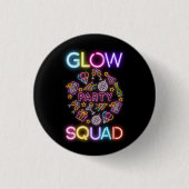 Glow Party Squad Neon Lights Birthday Jubileum Ronde Button 3,2 Cm (Voorkant)