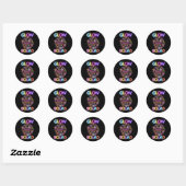 Glow Party Squad Neon Lights Birthday Jubileum Ronde Sticker (Vel)