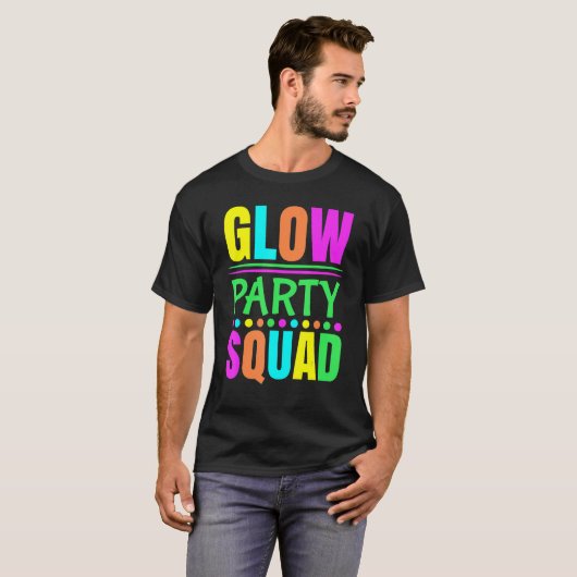 Glow Party Squad Neon Lights Party 1 T-shirt (Voorkant volledig)