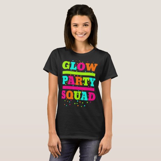 Glow Party Squad Neon Lights T-shirt (Voorkant volledig)