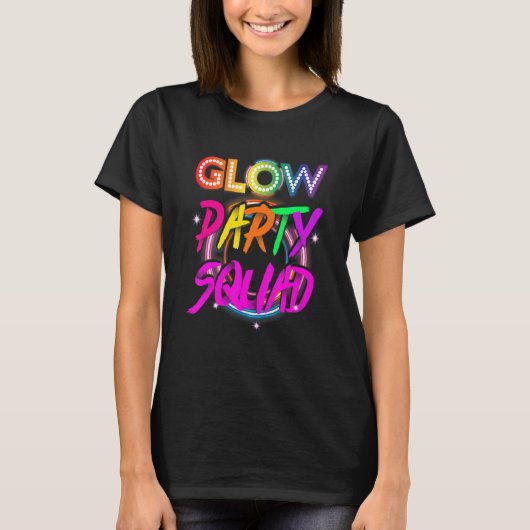 Glow Party Squad Paint Splatter Effect Glow Party T-shirt (Voorkant)
