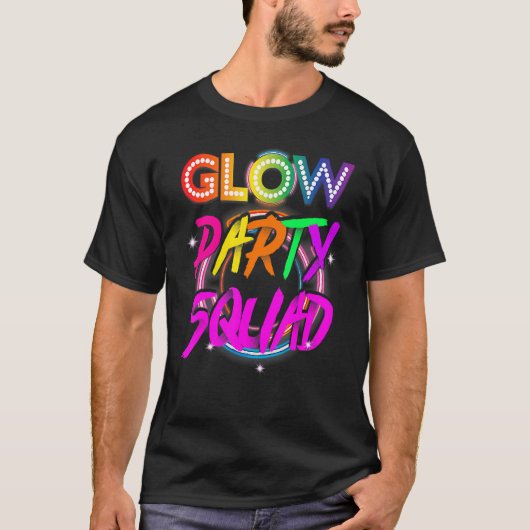 Glow Party Squad  Paint Splatter Effect Glow Party T-shirt (Voorkant)