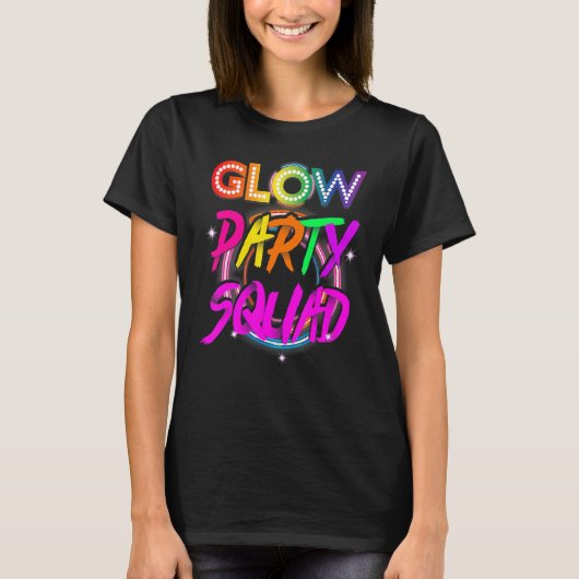 Glow Party Squad Paint Splatter Effect Glow Party T-shirt (Voorkant)